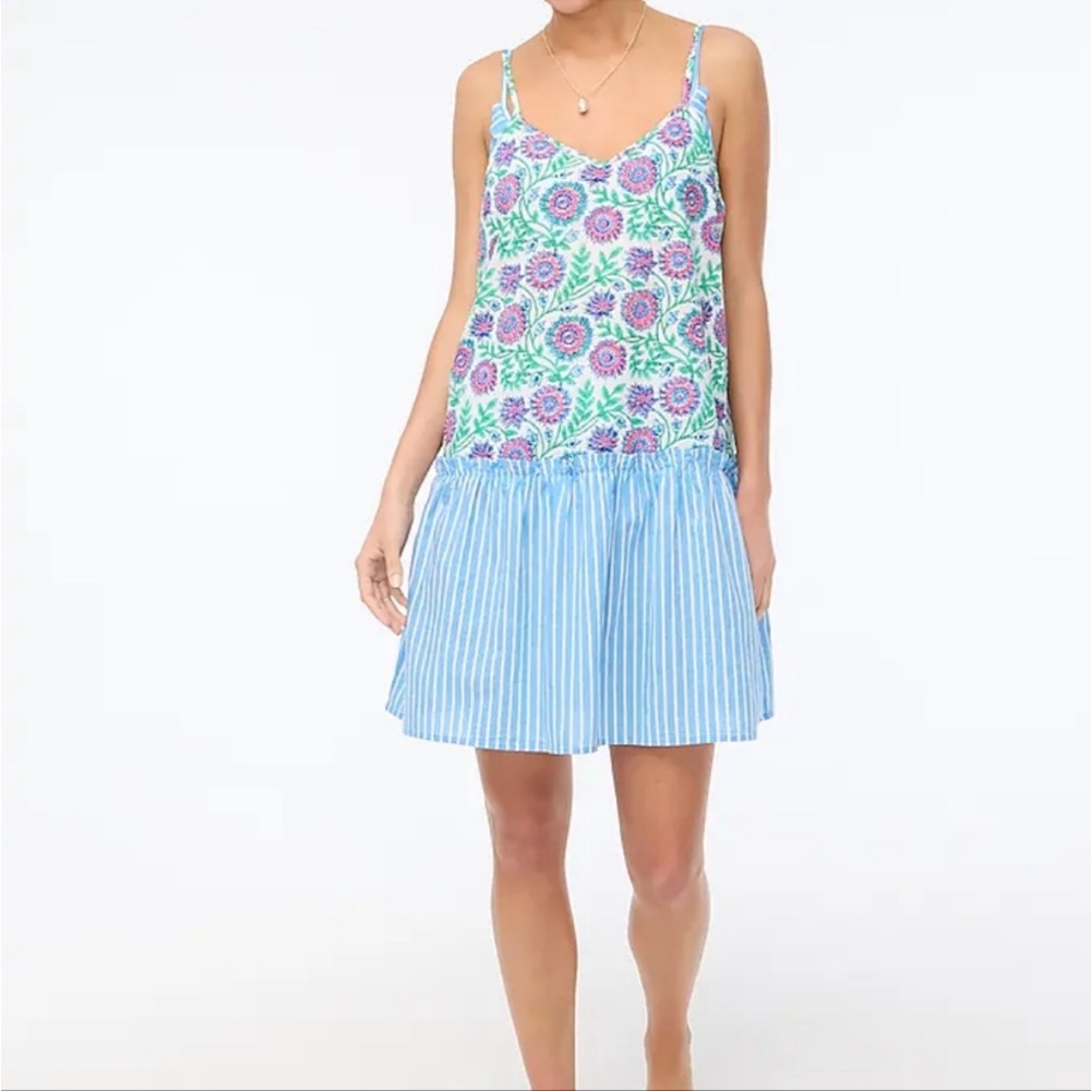 J. Crew Factory Floral and Striped Swim Coverup